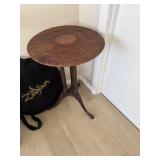 Carved India Pedestal Table