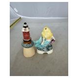 Mermaid and Sandy Point Lighthouse Pie Bird