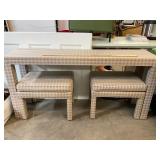 Parsons Style  Console Table and 2 Stools