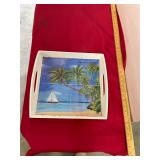 Palm Tree Beach Tile Tray