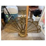 Antique Brass Fireplace Screen