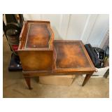 Antique Leather Top End Table