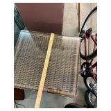 Glass Top Wicker Table