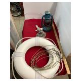 Life Ring Bouy & Red Globe Lantern