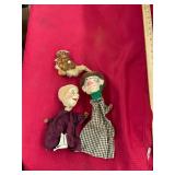 2 Antique Puppets and Squirrel