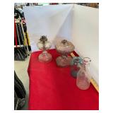 Oil Lamps, Jar, and Milk Bottle Lot
