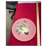 Painted Custard Glass Plate