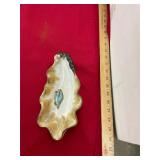 Signed Pottery Shell Dish
