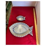Signed Pottery Fish Set