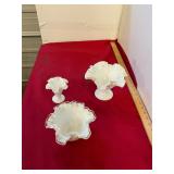 3 Piece Milk Glass Lot
