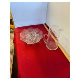 Etched Juice Set and Serving Bowl
