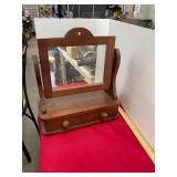 Vintage Wooden Shaving Mirror