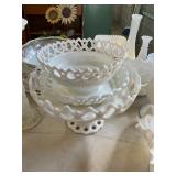 3 Piece Milk Glass Lot