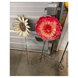 Metal Yard Art Flower Lot