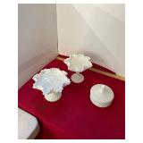 3 Piece Milk Glass Lot