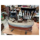 Antique Wind Up Model Boat Toy