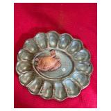 Signed Pottery Crab Egg Plate