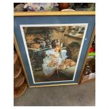 Large Framed and Matted Cat Print
