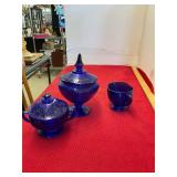 3 Piece Cobalt Blue Lot