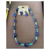 Gemstone Earrings and Necklace Set