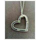 Silver Tone Heart Necklace