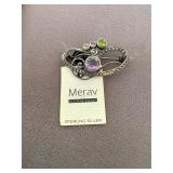 Merav Sterling Silver Pin