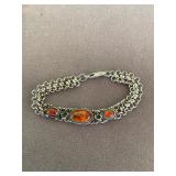 925 Sterling Amber Bracelet