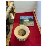 Antique Pottery Spittoon and Book