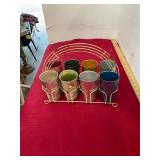 Vintage Aluminum Cups and Holder
