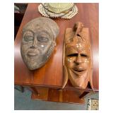 2 Carved Wooden Masks