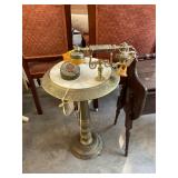 Vintage Brass and Marble Telephone Stand