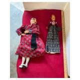 2 Carved Wooden Puppets
