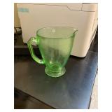 Green Depression Glass Pitcher