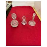 3 Crystal Perfume Bottles