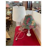 Crystal and Milk Glass Lamp
