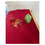 2 Art Glass Elephants