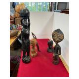 4 Piece Wooden African Carvings Lot