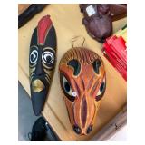 2 African Carved Wooden Masks