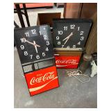 2 Vintage Coke Clocks