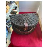 Picnic Basket with Sewing Supplies Lot