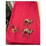 2 Brass Camels and Brass Bell