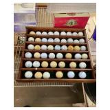 Wooden Shelf with Collectible Golf Balls