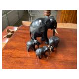 Set of 4 Carved Elephants