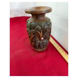 Carved Wooden Vase