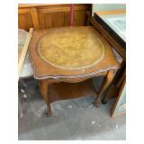 Leather Top French Style End Table