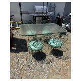 Wrought Iron Table and Chairs Set