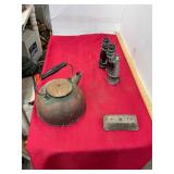 Binoculars, Kettle and Lead Lot