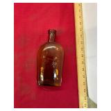 Antique Amber Anchor Nautical Flask