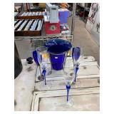 Cobalt Blue Vase and Glasses