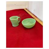 Jadeite Fire King Bowl and Mug